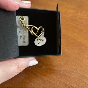 NWT 14KT Gold Plated Sterling Silver Heart Ring Size 8